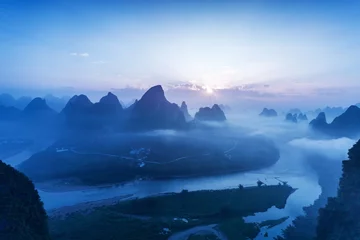 Printed roller blinds Guilin sky,mountains and landscape of Guilin