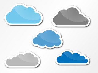 Wolken als Sticker mit Glanzeffekt
