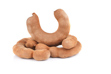 Tamarind on white background