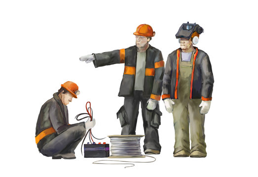 Welder and electrician and project manager
