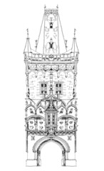 Prague tower, sketch collection