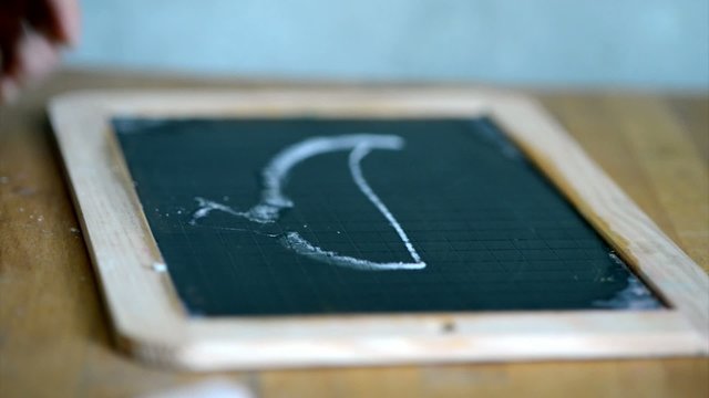 Zeichnen auf Kreidetafel