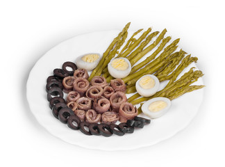Asparagus salad with anchovies.