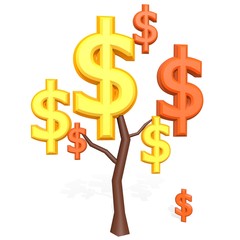 dollar sign on a tree