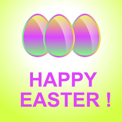 Holiday background with colorful  Easter eggs.