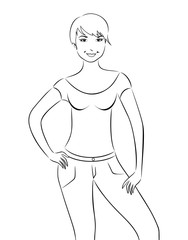 pretty girl isolated on white background