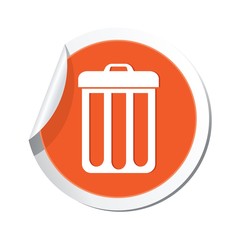 Map pointer with trash can icon. Vector illustration