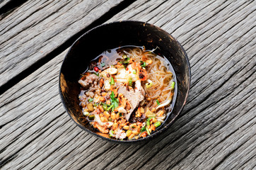 Coconut Bowl  noodle with pork traditional