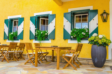 The outer mountain restaurant in one of the Tyrolean destination
