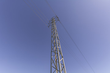 View electrical tower from below