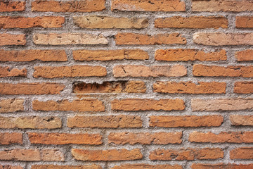 old stained chipped brown brick wall background