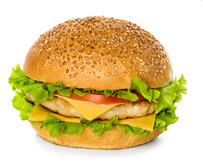 Hamburger isolated on white