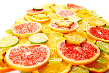 Sliced fruits close-up
