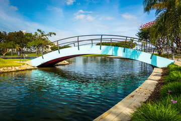 Bridge at Rainbow Lagoon Park in Long Beach, California.