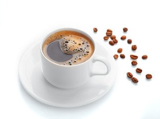 Cup of coffee isolated on white
