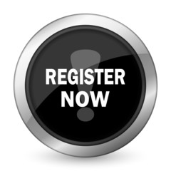 register now black icon