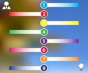 Obraz premium Infographics color labels with business icons