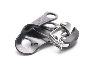 the croll chest ascender isolated on white. Climbing tool.