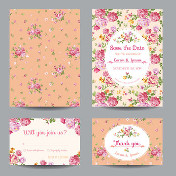 Invitation-Congratulation Card Set - for Wedding, Baby Shower