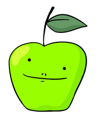 funny green apple