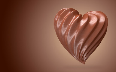 heart shaped chocolate cream