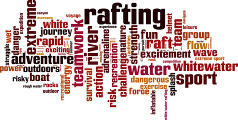 Rafting word cloud concept. Vector illustration