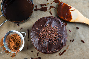 baking and decorating chocolate cake