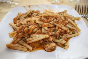 pasta sauced fish
