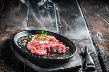 Grilling red meat with rosemary