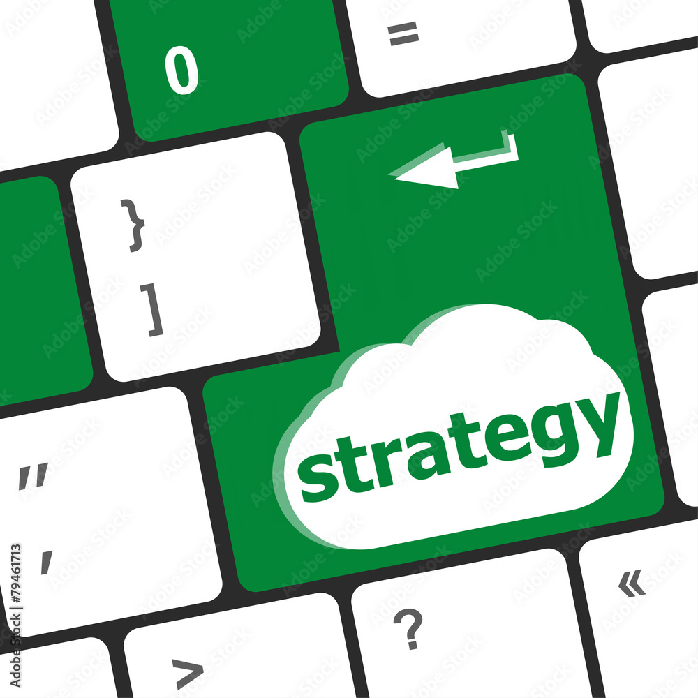 Poster strategy button on keyboard key button