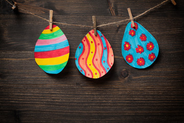 Colorful drawing of Easter eggs