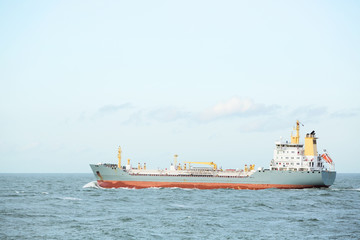 Cargo Ship in Open Water