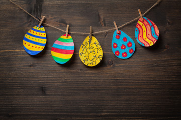 Colorful drawing of Easter eggs