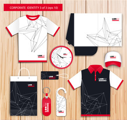 Vector artistic corporate identity template with color elements.