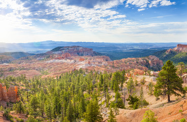 Obraz premium Landscapes of Sandstone Cliffs and Pinnacles of Bryce Canyon Nat