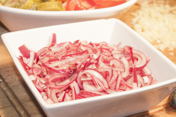 Marinated red onion