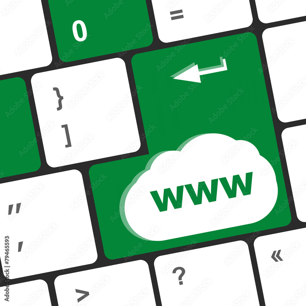 Poster www concept with key on computer keyboard