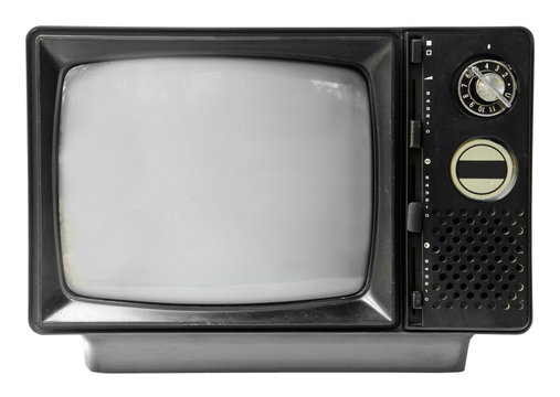 vintage television isolated on the white background