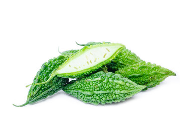 Balsam apple, Balsam pear, Bitter cucumber or Bitter gourd.