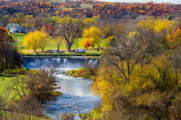 lanesboro dam, autumn