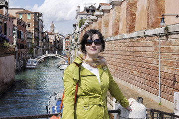 Beautiful woman in Venice