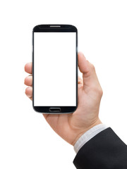 Businessman hand holding smart phone (Mobile Phone)