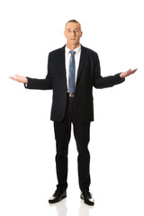 Businessman with open hands