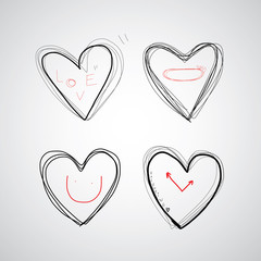vector hand drawn  heart