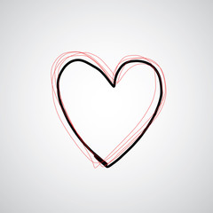 vector hand drawn heart