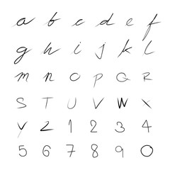 vector handwriting font