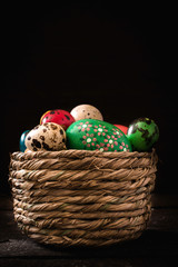 Easter eggs in the basket
