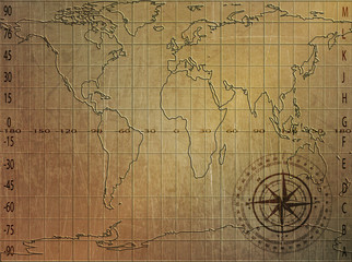 Fototapeta na wymiar world geographic reference system, world map
