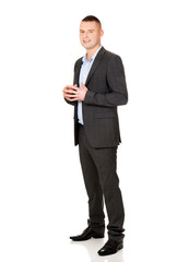 Businessman with clenched hands