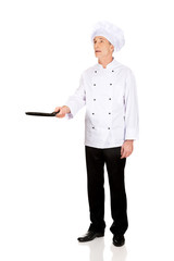 Restaurant chef with frying pan